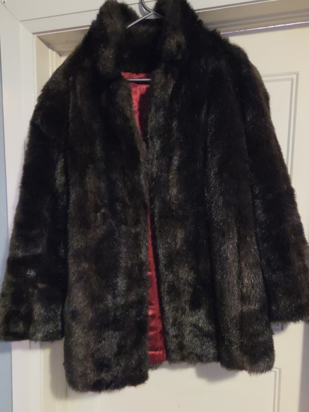 Classic Faux Fur Coat in Dark Brown - Women’s Jacket